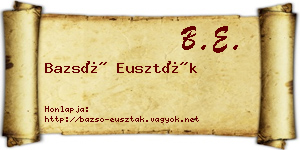 Bazsó Euszták névjegykártya